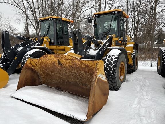 2021 John Deere 624 P-TIER 4WD LOADER; Cab w/ AC, EH Joystick Controls; Aux Hydraulics, Quick Coupler; Ride Control, Front Diff Lock; 20.5 Tires; Powerllel; General Purpose Bkt; Rear Camera