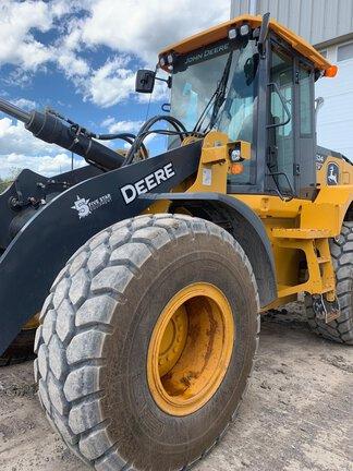 2021 John Deere 624 P-TIER 4WD LOADER; Cab w/ AC, EH Joystick Controls; Aux Hydraulics, Quick Coupler; Ride Control, Front Diff Lock; 20.5 Tires; Powerllel; General Purpose Bkt; Rear Camera