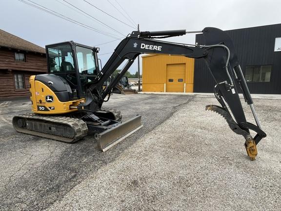50 P TIER EXCAVATOR GEN A W/ HYD THUMB - Cab w/ AC; Long Arm; Rubber Pads; Hydraulic Thumb; w/ Blade