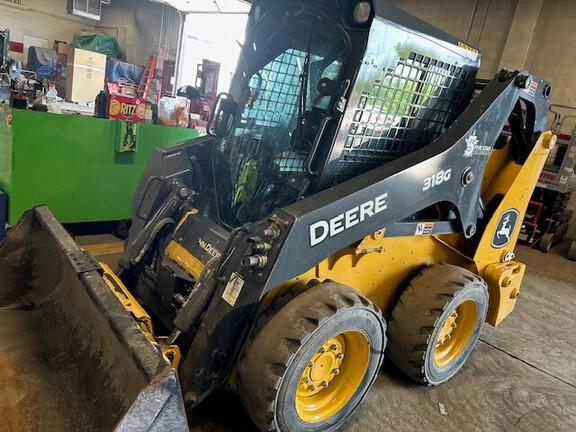 318G SKID STEER LOADER BASE - Cab w/ AC, EH Joystick Controls, Air Ride Seat; 2 Speed; Self-Leveling; Beefy Baby Tires; General Purpose Bkt