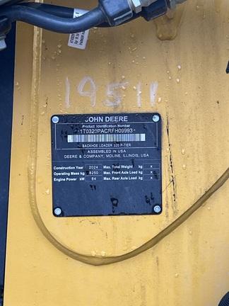 320 P BACKHOE LOADER - Cab w/ AC; Extendible Dipper; General Purpose Bkt, 24" Bucket; 19.5 Tires