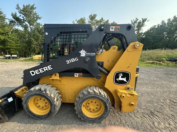 DORF,318G SKID STEER LOADER BASE -Cab w/ AC; General Purpose Bkt; Options: Camera, Self-Leveling, 2 Speed, Power Quik-Tatch, Counterweights