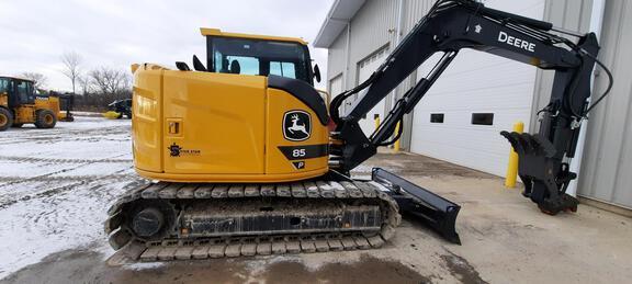 2023 John Deere 85 P TIER EXCAVATOR GEN A; Cab w/ AC; Medium Arm; Standard Track, Rubber Tracks; 18" Pads; Hydraulic Thumb