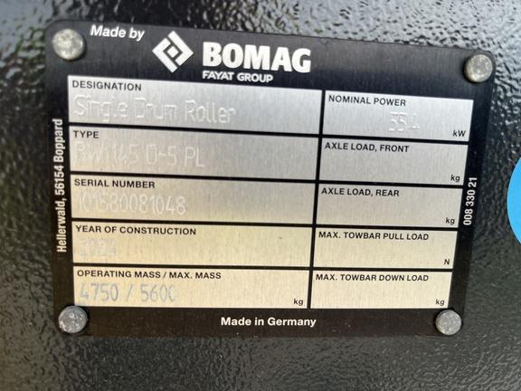 2025 BOMAG BW 145 D-5 PL SMOOTH DRUM ROLLER
