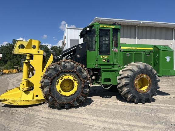 643K WHEELED FELLER BUNCHER - Cab w/ AC; Heavy Duty Axles; 28L Tires; Saw - Continuous
