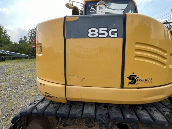 2019 John Deere 85G EXC - Cab w/ AC; Rubber Pads; 18" Pads; Aux Hydraulics, Coupler; 24" Bucket; w/ Blade