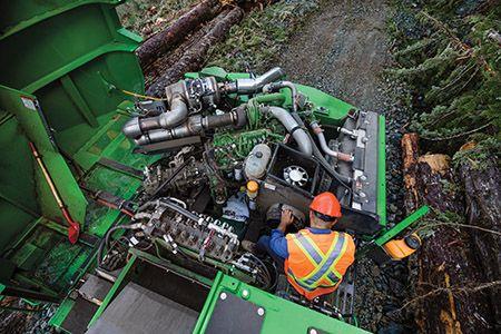 An operator servicing a 959M