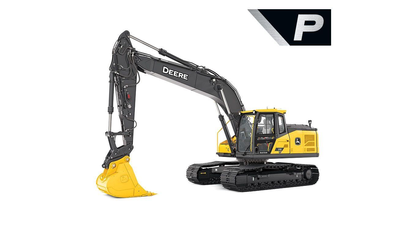 John Deere 210 P-Tier mid-size excavator