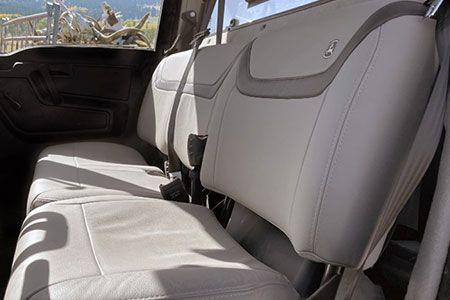 Genuine leather 40/60 split three-passenger bench seat