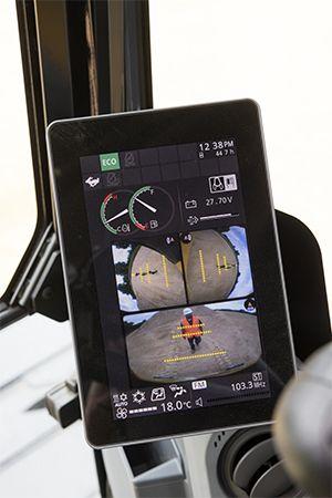 Standard right, rear, left camera system displayed in new 203-mm (8-in.) monitor