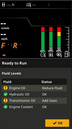 Easily view the auto daily fluid checks on the display