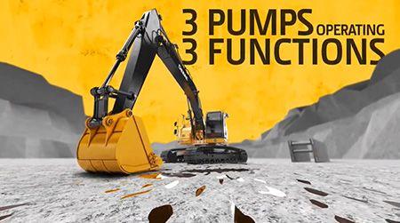 Three-pump hydraulic system